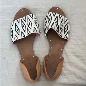 Madewell Women’s Black & White Patterned Slide Sandals